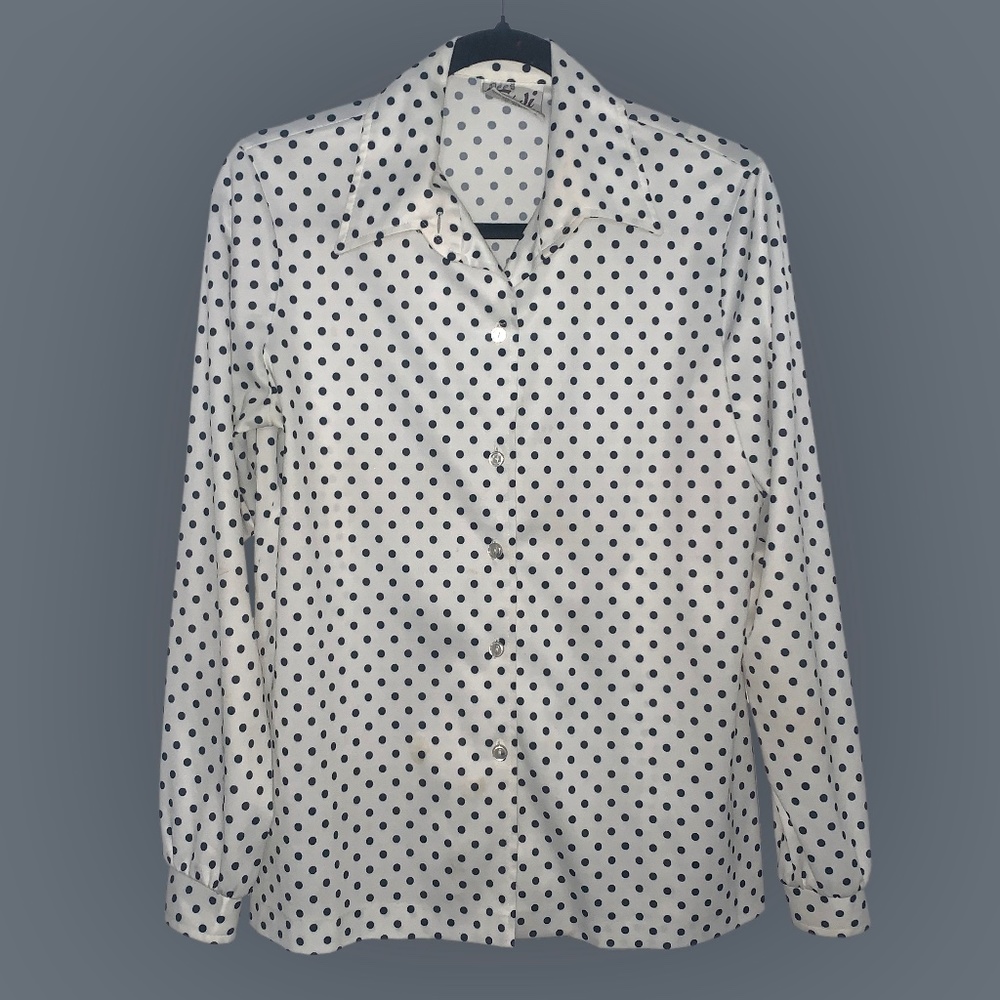 Black and White Polka Dot Button Up